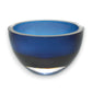 Mellow Monkey Penelope 6-inch mouth-blown lead-free crystal bowl in a rich midnight blue with clear glass layers.