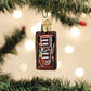 Mellow Monkey Mini M&M'S milk chocolate blown glass holiday ornament, 2.25" x 1" x 0.75"