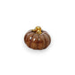 Mellow Monkey set of five hand-painted resin mini pumpkins in assorted seasonal colors with glossy gold stems.