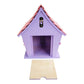 Mellow Monkey Minnie Icon Pink Birdhouse, purple wood with pink roof, 8.75-in, functional garden decor with Minnie Mouse detail.