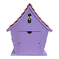 Mellow Monkey Minnie Icon Pink Birdhouse, a lavender wooden birdhouse with a pink roof and a Minnie Mouse character on the front.