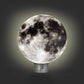 Mellow Monkey moon-shaped night light with realistic lunar surface texture glowing against a dark background