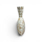 Mellow Monkey 23-inch bottleneck vase featuring an iridescent mosaic of genuine mother of pearl shell inlay.