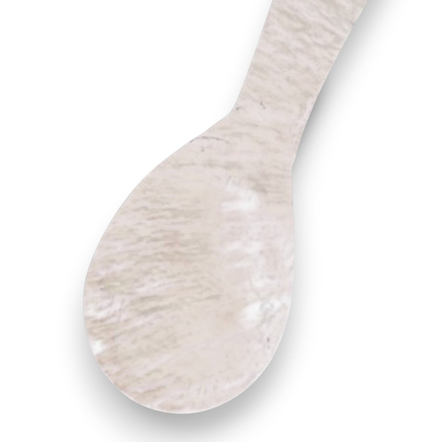 Mellow Monkey Mother of Pearl carved spoon, 2.5-in, iridescent and delicate, perfect for caviar.