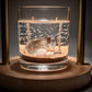 Mellow Monkey 8-oz double wick gel candle featuring a mother of pearl shell and sand in a clear glass jar.