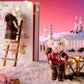 Mellow Monkey Mouseville storybook and felted mouse ornament set featuring festive characters in a snowy scene