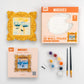 Mellow Monkey Muddies 3D wall frame painting kit featuring a pre-sculpted Monet Sunrise canvas, paints, and brushes.
