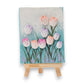 Mellow Monkey Muddies 3D textured tulip painting kit with mini canvas, easel, paints, and resin flower shapes.