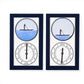 Mellow Monkey navy blue wood framed tide clock with a paddleboarder graphic and dual tide indicators.