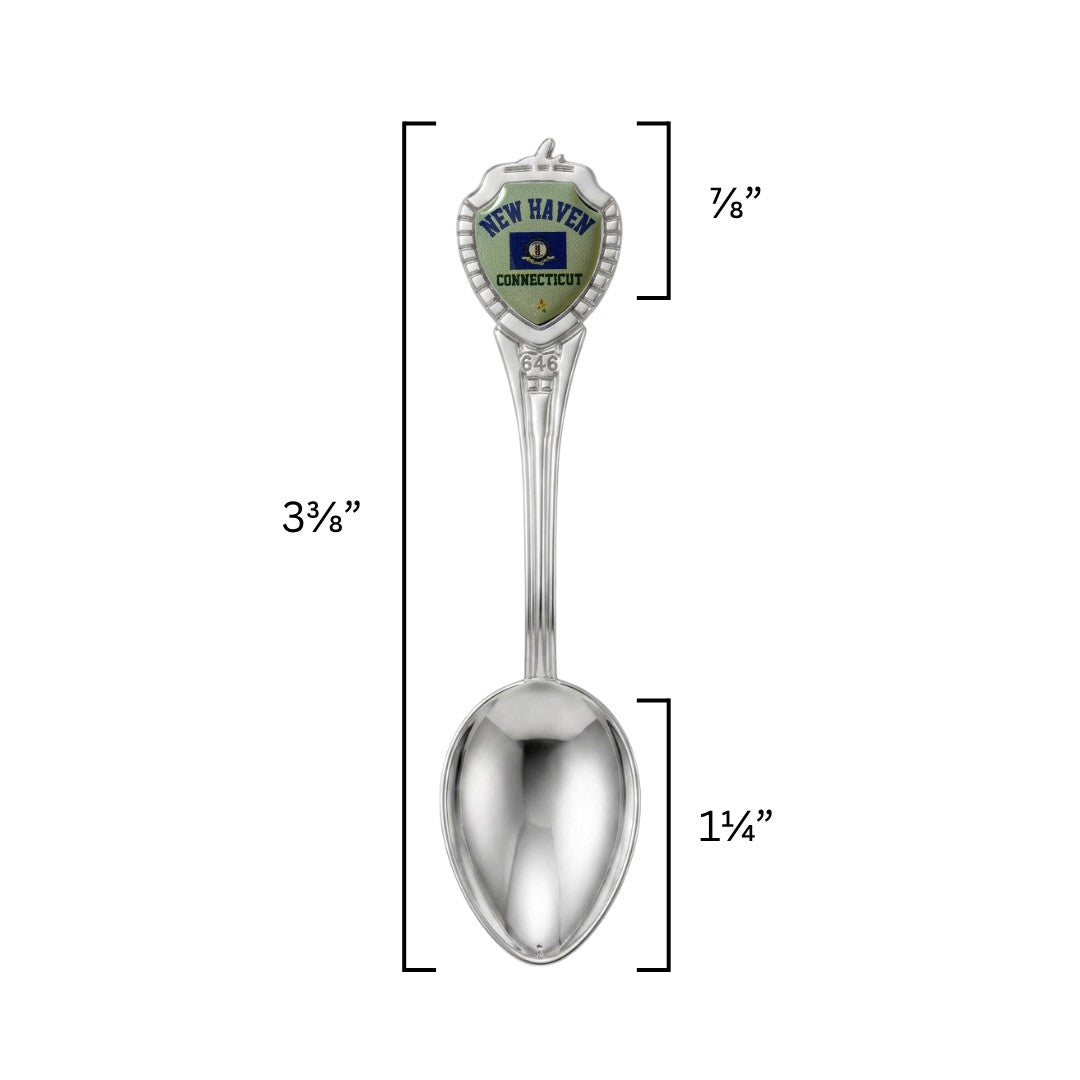 Mellow Monkey silver-tone New Haven Connecticut collectible souvenir mini spoon with decorative emblem