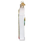 Mellow Monkey New Home Old World Christmas blown glass ornament, 4.25-in, white house with glittery wreath and garland.