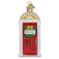 Mellow Monkey New Home blown glass ornament shaped like a red door with a wreath and "New Home" sign. 4.25-in.