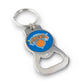 Mellow Monkey NBA New York Knicks metal bottle opener keychain with team logo on a blue circular background