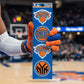 Mellow Monkey New York Knicks quad decal sheet featuring four die-cut team logo stickers in orange and blue