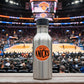 Mellow Monkey New York Knicks retro logo vinyl decal sticker applied to a stainless steel water bottle