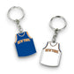 Mellow Monkey NBA New York Knicks reversible jersey keychain featuring blue and white team designs on metal rings.