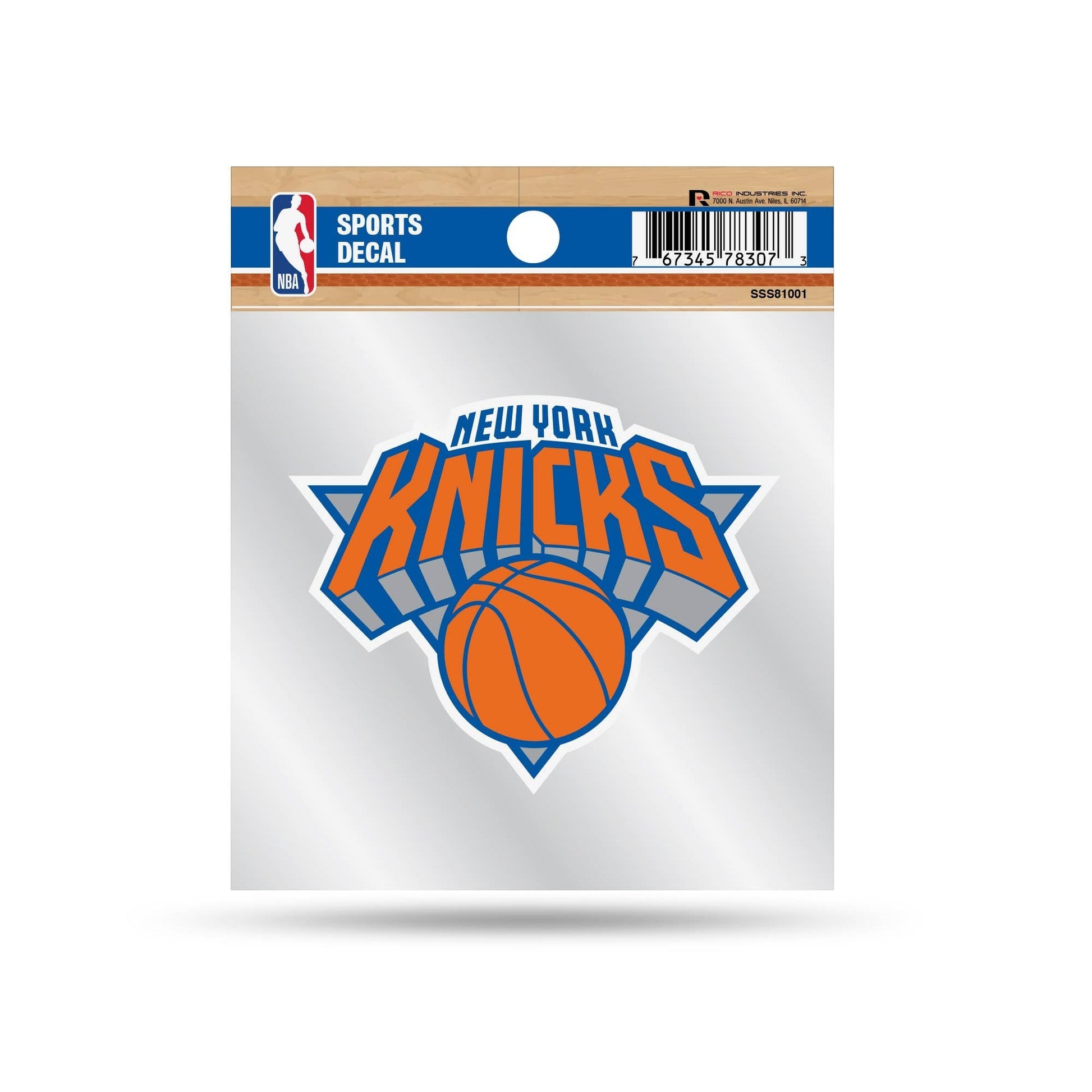 Mellow Monkey New York Knicks vinyl decal featuring the official team logo in blue and orange for indoor or outdoor use.