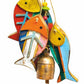 Mellow Monkey Nothing Fishy! wooden fish and bell hanging decor with colorful beads.