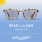 Mellow Monkey Novella reading glasses with tortoiseshell frames and tinted lenses for comfortable outdoor reading.