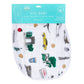 Mellow Monkey NYC themed 2-in-1 baby burp cloth and bib featuring iconic New York City illustrations on soft muslin