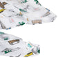 Mellow Monkey New York City themed muslin swaddle blanket featuring iconic NYC landmarks in a soft bamboo cotton blend