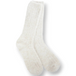 Mellow Monkey World's Softest Ragg Crew socks in oatmeal with a textured, hand-knit appearance.