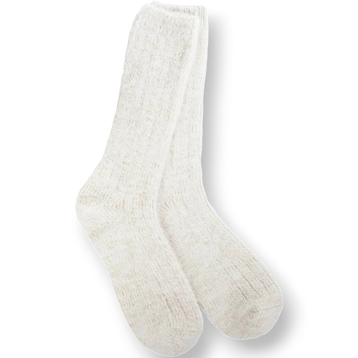 Mellow Monkey World's Softest Ragg Crew socks in oatmeal with a textured, hand-knit appearance.