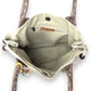 Mellow Monkey Old Soul tote bag interior view showing cotton lining, zip pocket, and magnetic snap closure.