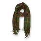 Mellow Monkey Kylie olive green windowpane plaid scarf with soft fringe edges made from 100% polyester