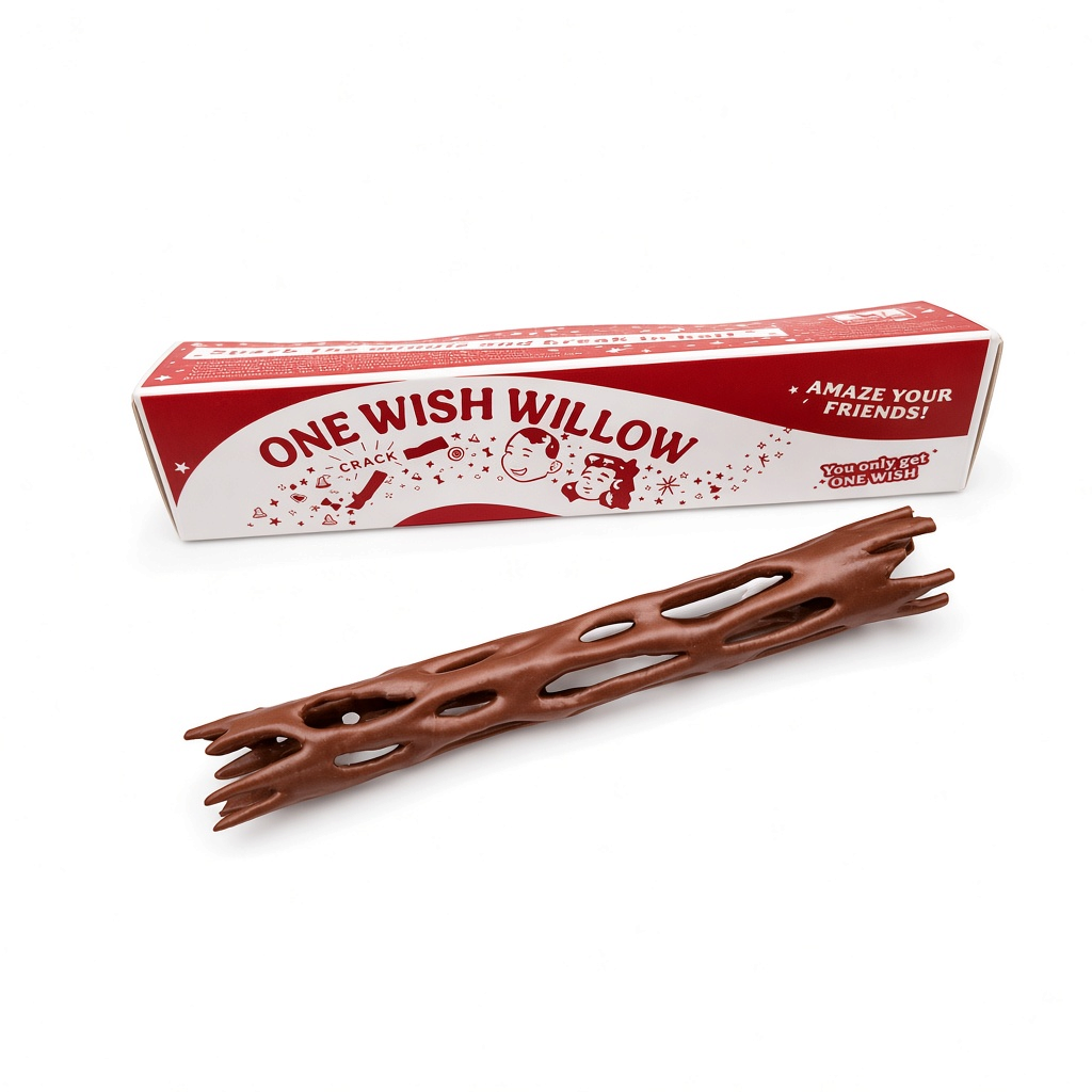 Mellow Monkey One Wish Willow novelty 3D-printed brown PLA figure with themed gift packaging