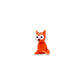 Mellow Monkey handblown orange glass mini cat figurine with whimsical wide eyes for desk decor.