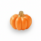 Mellow Monkey orange pumpkin place card holder with a metallic gold stem for Thanksgiving and autumn table settings.