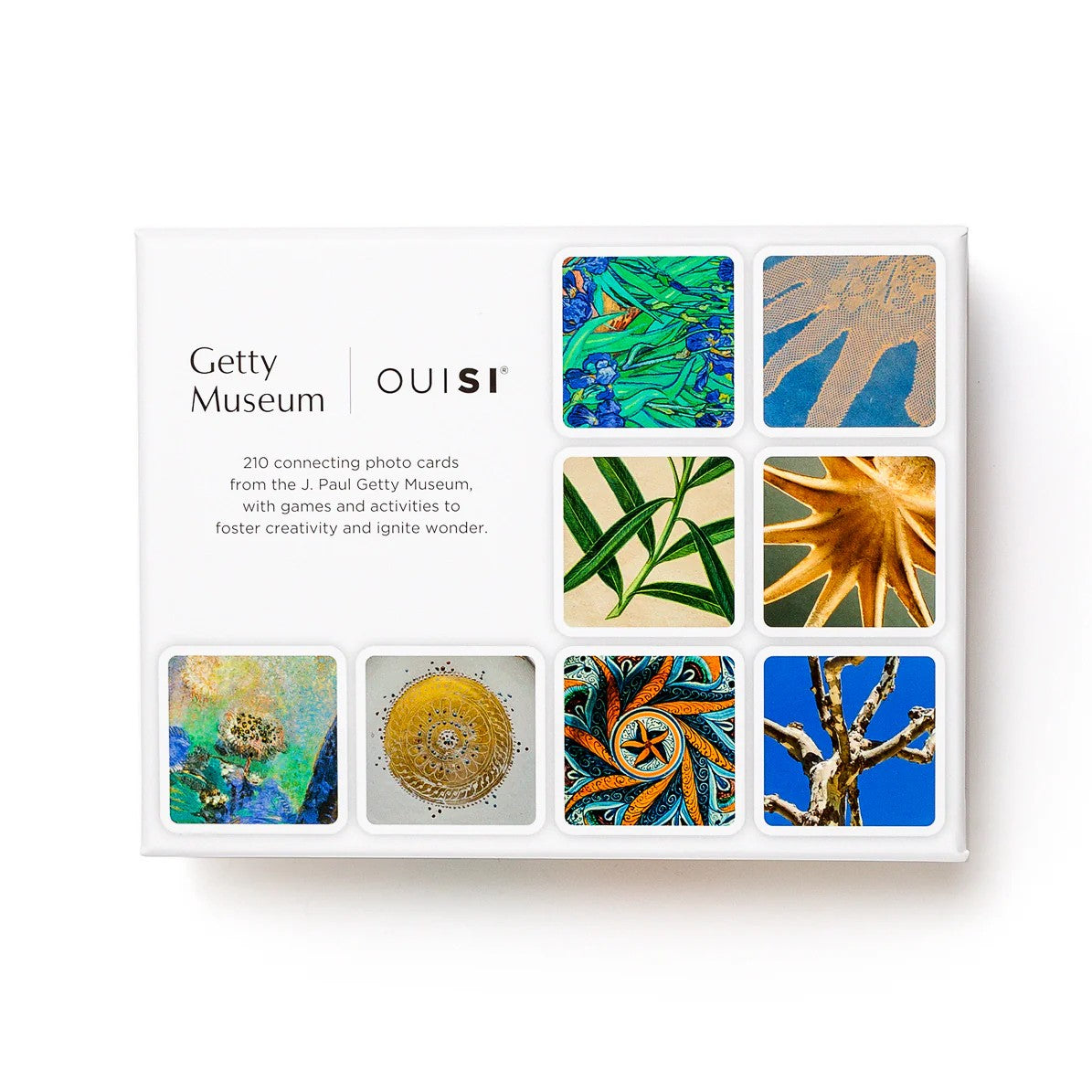 Mellow Monkey OuiSi Getty Museum edition game box featuring 210 colorful art and nature photo cards for creative play