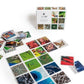 Mellow Monkey OuiSi Nature game set with 210 square photo cards featuring vibrant nature patterns and a display box.