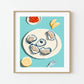 Mellow Monkey The World Is Your Oyster paint by number kit featuring a plate of oysters with lemon and cocktail sauce
