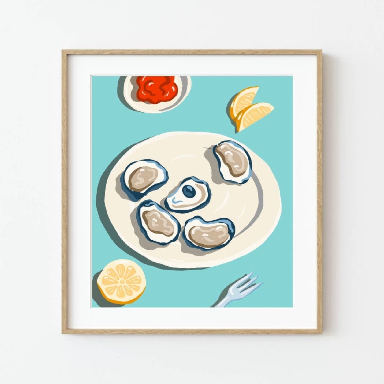 Mellow Monkey The World Is Your Oyster paint by number kit featuring a plate of oysters with lemon and cocktail sauce