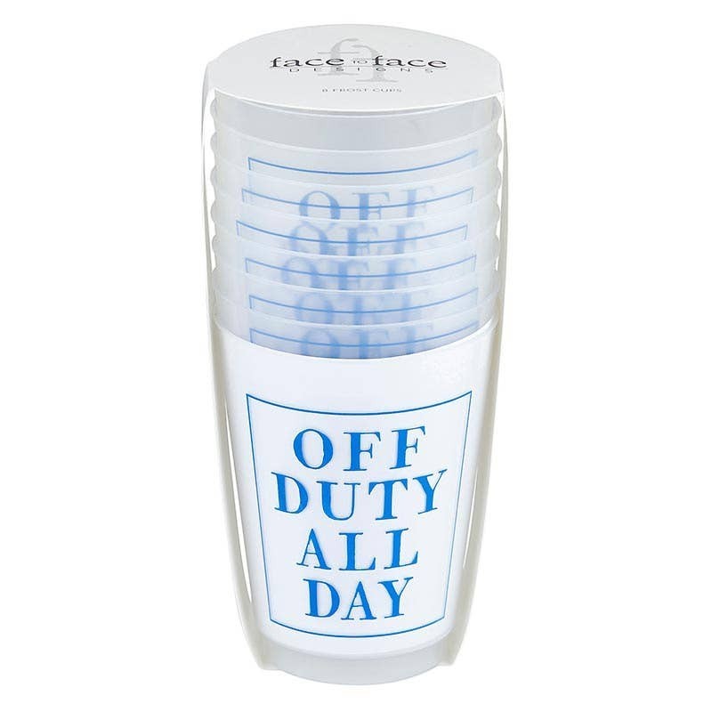Mellow Monkey Off Duty All Day frost flex party cups, pack of 8. BPA-free plastic.