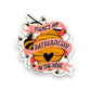 Mellow Monkey vinyl sticker with a beehive, bees, and a queen bee. Text reads "There's No Patriarchy In The Hive."