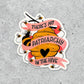 Mellow Monkey "There's No Patriarchy In The Hive" vinyl sticker featuring a queen bee and bees around a hive.