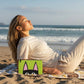 Mellow Monkey Peeking Kitty zip pouch in lime green with black cat face design, textured PU exterior, 8" x 5.25"
