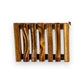Mellow Monkey natural pine wood soap dish with self-draining slats. Approx. 4.5" L x 3.1" W.