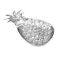 Mellow Monkey GARDEN Pineapple silver chip and dip serving bowl, made of aluminum alloy, with a textured diamond pattern and a two-chambered design.