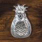 Mellow Monkey GARDEN Pineapple silver aluminum chip and dip serving bowl with textured surface and crown detail.