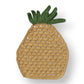 Mellow Monkey pineapple shaped cotton crocheted pot holder in yellow and green for a whimsical kitchen aesthetic.