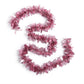 Mellow Monkey 12-foot pink metallic holly leaf garland for festive holiday home decor and Christmas tree styling