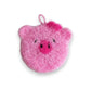 Mellow Monkey pink pig scrubby with a bow, featuring a scrubby and soft side for versatile cleaning.