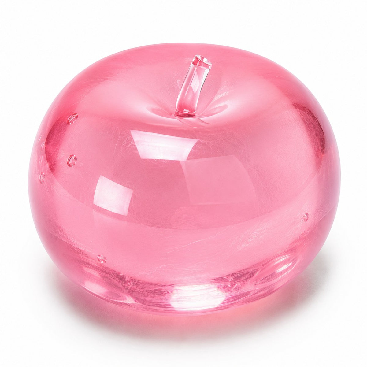 Mellow Monkey pink translucent SlowFlow squishy apple fidget toy for stress relief and sensory play.