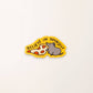 Mellow Monkey 3-inch weather-resistant sticker featuring a grey rat eating a slice of pepperoni pizza