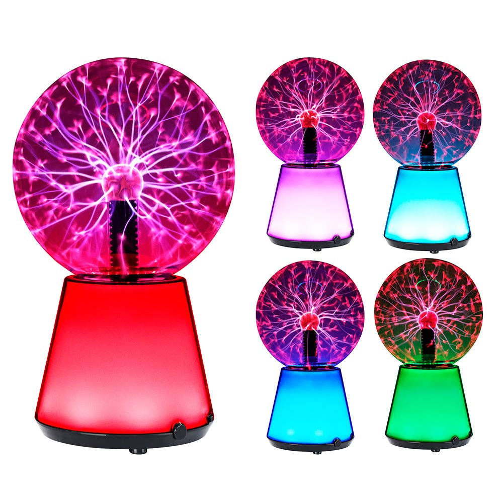 Mellow Monkey 6-inch plasma ball lamp with touch-sensitive purple lightning and color-changing RGB base