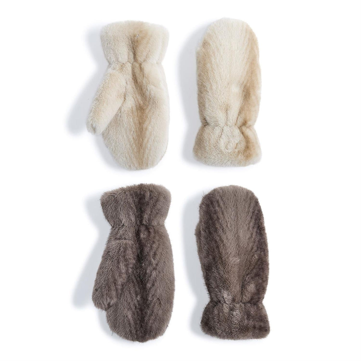 Mellow Monkey Polar Plush mittens in grey and winter white with a tonal chevron pattern and soft fleece lining.